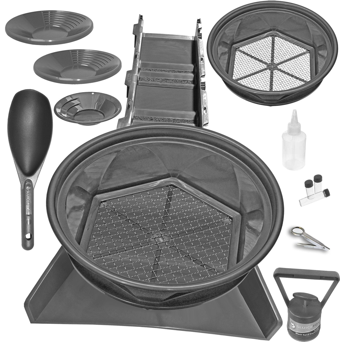 Sluice Fox 16-Piece Gold Panning Kit with Sluice Box