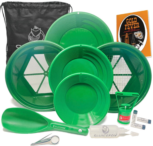 Sluice Fox 12-Piece Gold Panning Kit with Pans & Tools