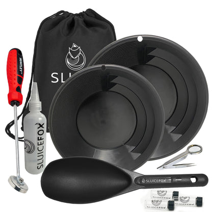 Sluice Fox 10-Piece Gold Panning Kit with Bag