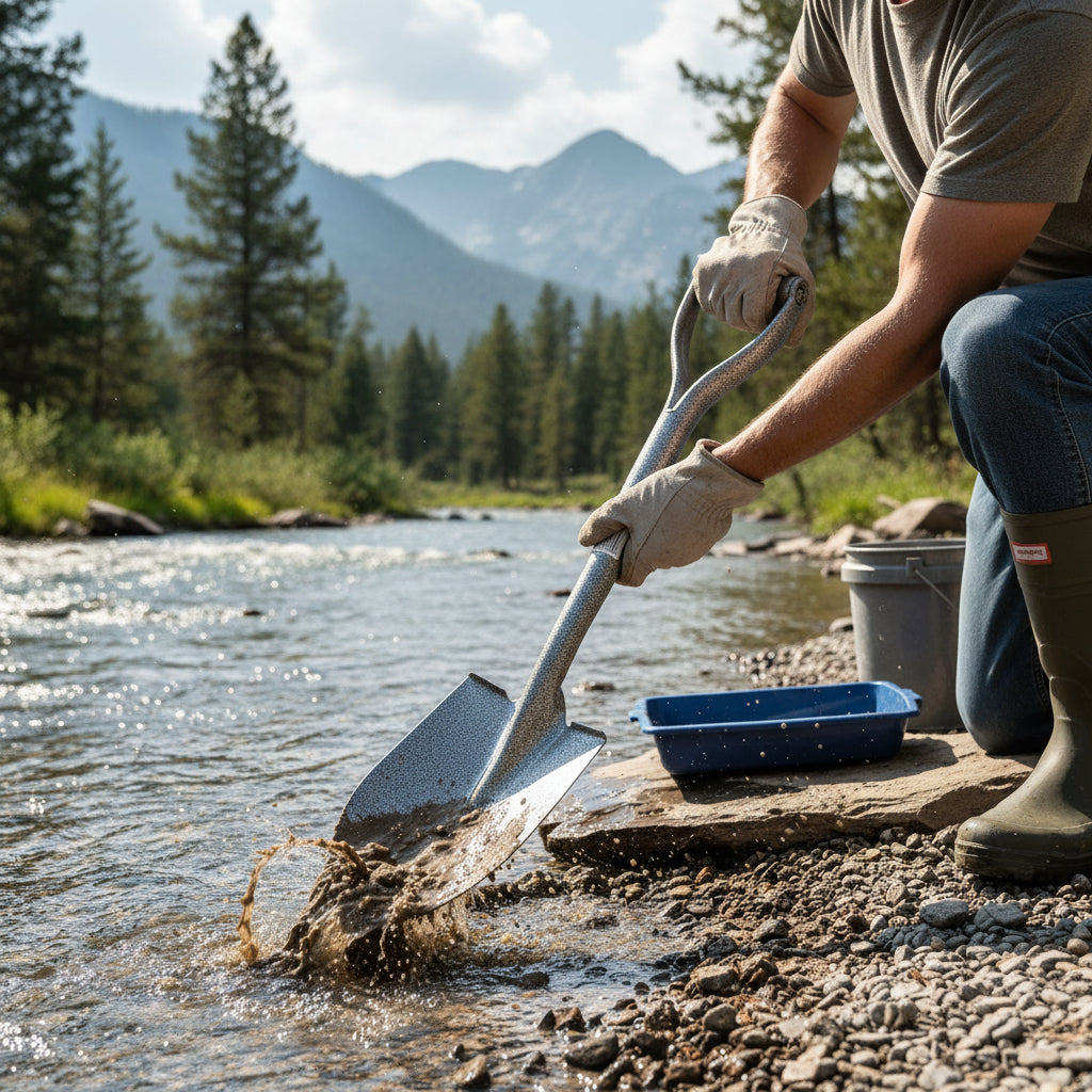 Gold Digger Tools 24" Steel Gold Prospecting Shovel with D-Grip